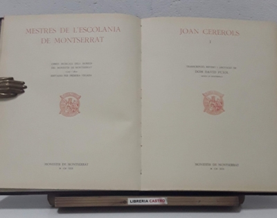 Mestres de l'Escolania de Montserrat. Joan Cererols Volum I - Joan Cererols