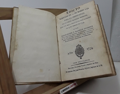 Edicto publicado en 22 de marzo 1734 para la observancia de los nuevos aranzeles generales - Varios