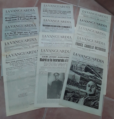 La Vanguardia Española, días 3, 4, 7, 9, 10, 14, 28, 29, 30, 31 de Marzo (diario y especial Notas Gráficas) y 2 de Abril (diario y especial Notas Gráficas) de 1939 - Diario La Vanguardia