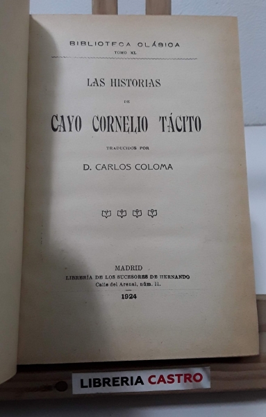 Las historias de Cayo Cornelio Tácito. Libro primero - Cayo Cornelio Tácito