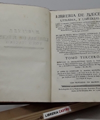 Librería de Jueces, utilisima y universal, Tomo Tercero - Manuel Silvestre Martinez