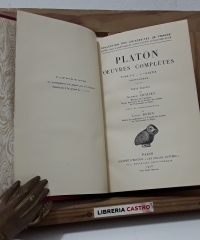 Platon. Oeuvres complètes. Tome III 1re partie. Protagoras - Platon.